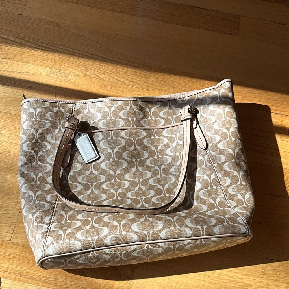 Vintage coach leather tote